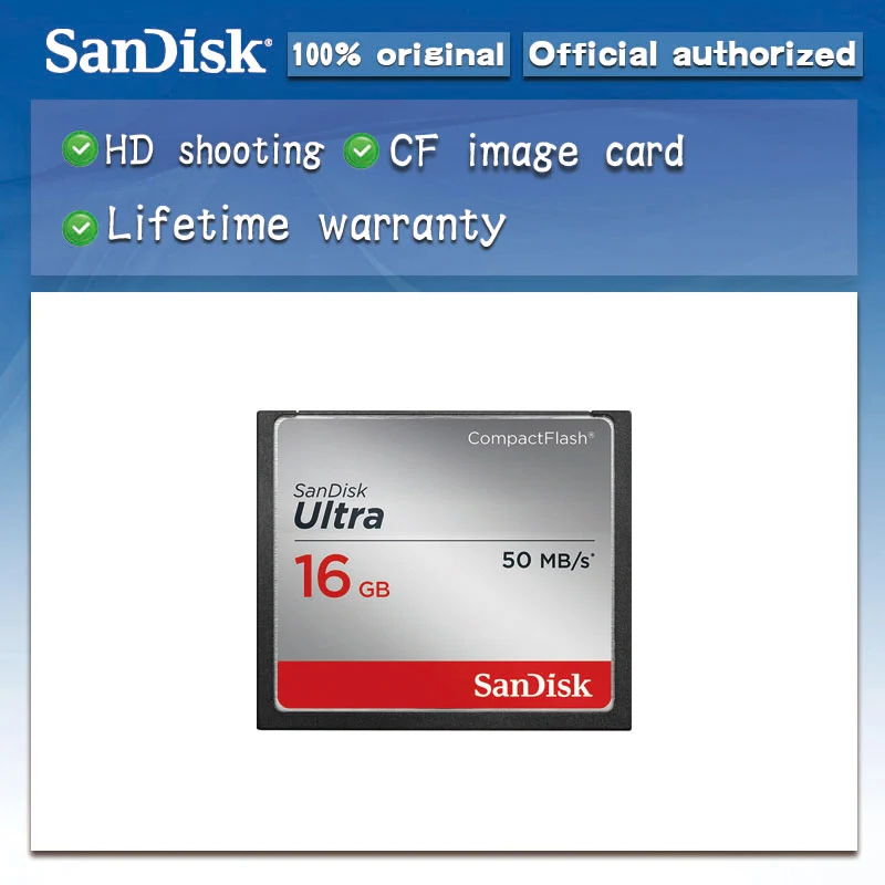 Карта sandisk CF 8 ГБ 16 32 компактный адаптер для флэш-карт UItra 333X высокоскоростной 50