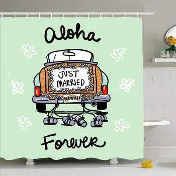 Shower Curtain Set with Hooks 66x72 Hawaiian Stylized Tin Newlyweds Colors Hawaii Can Invitation Wedding String Car Honey Sketch
Shower Curtain Set with Hooks 66x72 Hawaiian Stylized Tin Newlyweds Colors Hawaii Can Invitation Wedding String Car Honey Sketch