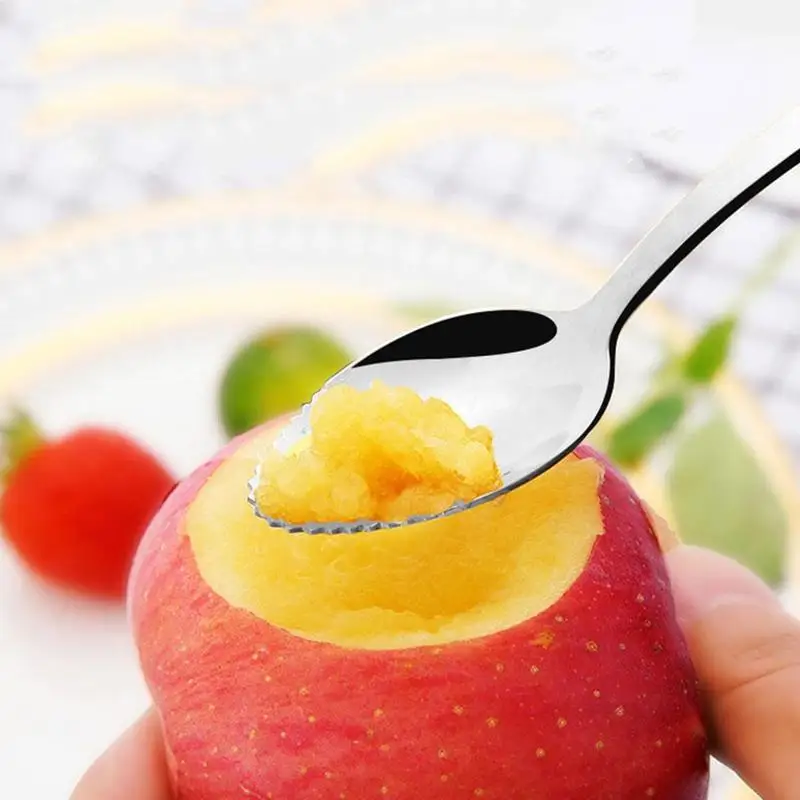 1pc Stainless Steel Apple Scraping Spoon Scraper Spoon Serrated Sawtooth Edge Long Handle Multi-functional Baby Food Prepare
1pc Stainless Steel Apple Scraping Spoon Scraper Spoon Serrated Sawtooth Edge Long Handle Multi-functional Baby Food Prepare