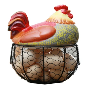 Ceramic Egg Holder Chicken Wire Egg Basket Fruit Basket Collection Hen Ornaments Decoration Kitchen Storage 19CMX22CM(B)
Ceramic Egg Holder Chicken Wire Egg Basket Fruit Basket Collection Hen Ornaments Decoration Kitchen Storage 19CMX22CM(B)