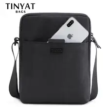 Bolso de hombro para hombre de lona ligera de TINYAT para 7,9 'Ipad Casual bandolera bolsa de hombro de negocios impermeable para hombre 0,13 kg(China)