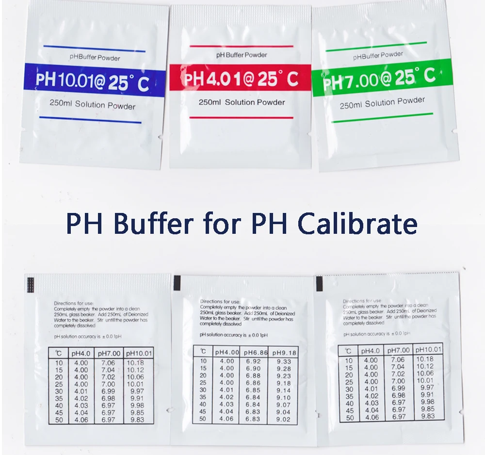 3pcs/lot PH Buffer Powder Acidity Alkaline Measure Calibrate Solution 4.01 6.86 9.18 Three Point Calibration For PH Test Meter
3pcs/lot PH Buffer Powder Acidity Alkaline Measure Calibrate Solution 4.01 6.86 9.18 Three Point Calibration For PH Test Meter