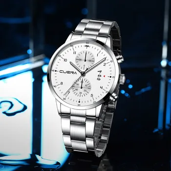 CUENA Fashion Simple Brand Men's Watch Business Stainless Steel Belt Three Eyes Calendar Mens Clock Quartz Wrist Watches reloj
CUENA Fashion Simple Brand Men's Watch Business Stainless Steel Belt Three Eyes Calendar Mens Clock Quartz Wrist Watches reloj
