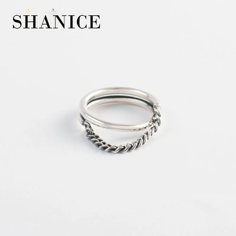 SHANICE S925 sterling silver open ring Double chain tassel Thai Silver Joint Index Finger Female Resizable Opening Rings
SHANICE S925 sterling silver open ring Double chain tassel Thai Silver Joint Index Finger Female Resizable Opening Rings