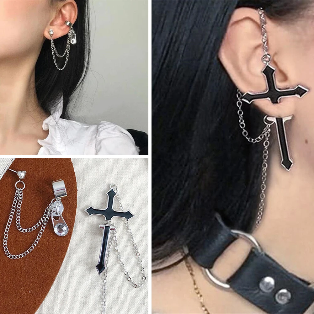 Charm Ear Stud Cross Zipper Drop Earrings For Men Women Exaggeration Personality Earring Fashion Punk Jewelry Vintage Long Chain
Charm Ear Stud Cross Zipper Drop Earrings For Men Women Exaggeration Personality Earring Fashion Punk Jewelry Vintage Long Chain