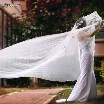 TOPQUEEN V52 Beautiful 3M Cathedral Wedding Veil with Flowers White Ivory Bride Marriage Tulle with Pearls for Women Wedding
TOPQUEEN V52 Beautiful 3M Cathedral Wedding Veil with Flowers White Ivory Bride Marriage Tulle with Pearls for Women Wedding