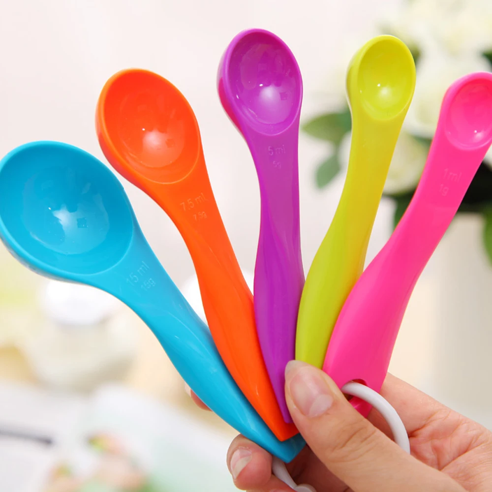5Pcs/Set Plastic Measuring Spoons Contains Teaspoons Tablespoons Mixed Color Baking Baby Milk powder Tools
5Pcs/Set Plastic Measuring Spoons Contains Teaspoons Tablespoons Mixed Color Baking Baby Milk powder Tools