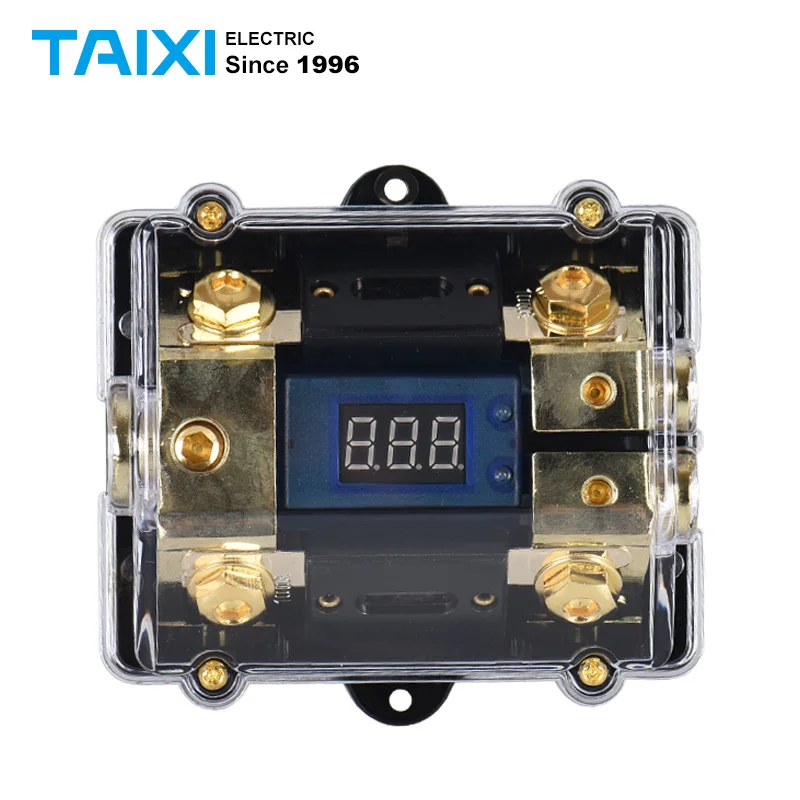 Transparent fuse seat for car audio, safe box, with digital display insurance,one out two
Transparent fuse seat for car audio, safe box, with digital display insurance,one out two