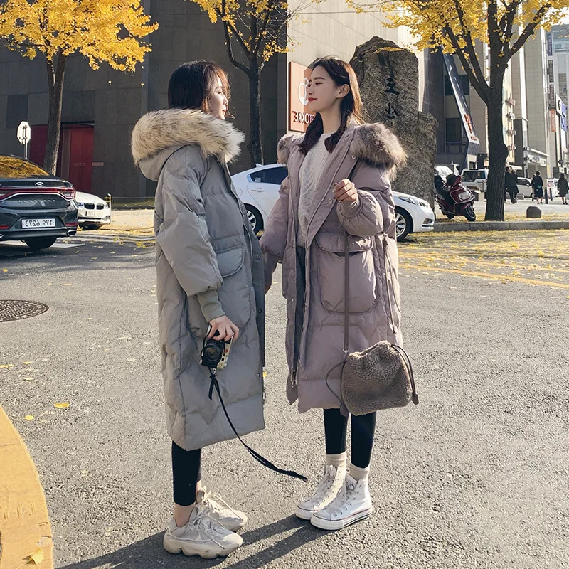 Down Jacket Women's 2019 Winter New Style Dongdaemun over-the-Knee Mid-length-Style White Duck down Thick Large Fur Collar Coat
Down Jacket Women's 2019 Winter New Style Dongdaemun over-the-Knee Mid-length-Style White Duck down Thick Large Fur Collar Coat