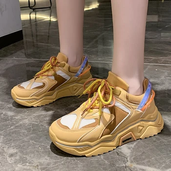 2020 Autumn Woman Chunky Sneakers Tenis Female Platform Casual Shoes Fashion Vulcanized Shoes Luxury Designers Women Size 41 42 
2020 Autumn Woman Chunky Sneakers Tenis Female Platform Casual Shoes Fashion Vulcanized Shoes Luxury Designers Women Size 41 42