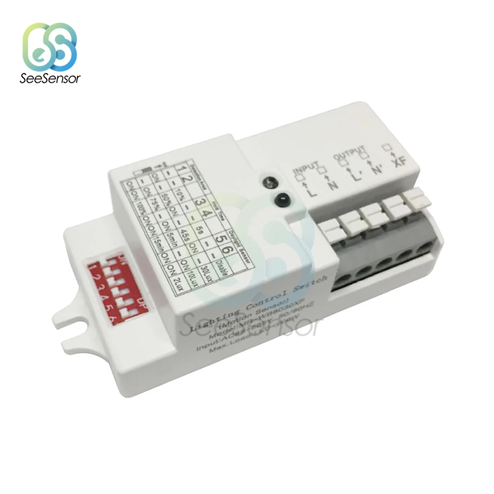 AC 85V-265V 50/60Hz Adjustable Delay Microwave Radar Sensor Switch Body Motion Detector Switch for LED Light Control Switch
AC 85V-265V 50/60Hz Adjustable Delay Microwave Radar Sensor Switch Body Motion Detector Switch for LED Light Control Switch