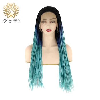 ZigZag Black Ombre Blue Micro Braided Synthetic Lace Front Wigs for Black Women Glueless Heat Resistant Fiber Artificial Hair
ZigZag Black Ombre Blue Micro Braided Synthetic Lace Front Wigs for Black Women Glueless Heat Resistant Fiber Artificial Hair