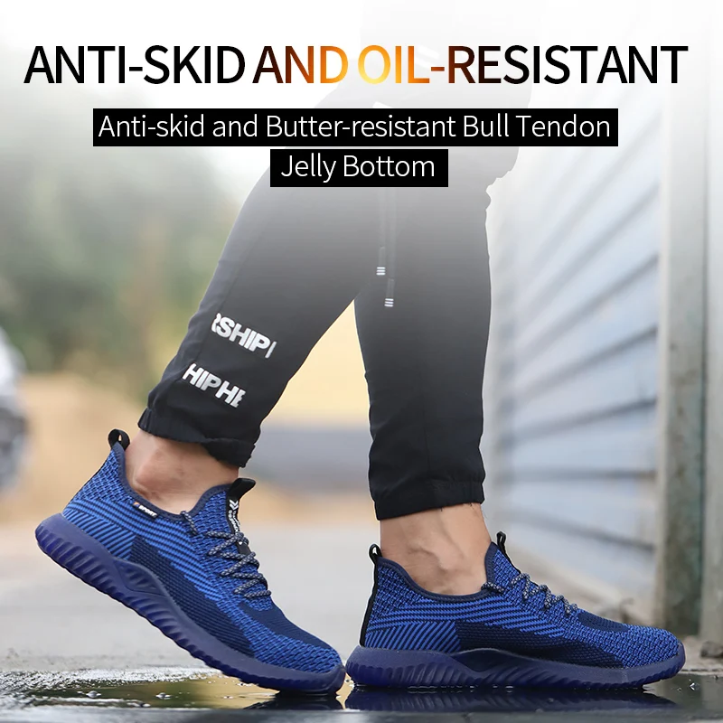 Men Steel Toe Safety Work Shoes Breathable Lightweight Comfortable Industrial Construction Shoes Puncture Proof Antislip image 6