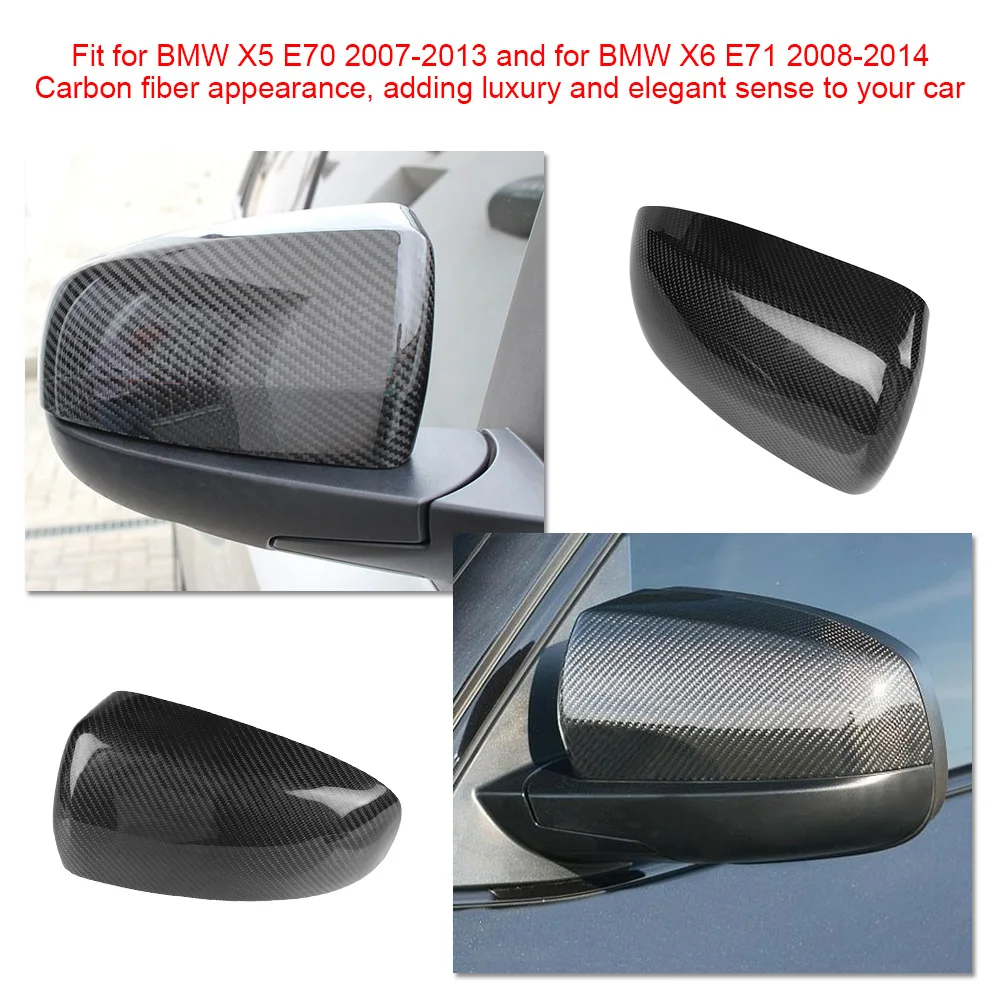 1 Pair Carbon Fiber Side Rear View Mirror Cover Trim for BMW X5 E70 2007-2013 for BMW X6 E71 2008-2014 Rearview Mirror Housing
1 Pair Carbon Fiber Side Rear View Mirror Cover Trim for BMW X5 E70 2007-2013 for BMW X6 E71 2008-2014 Rearview Mirror Housing