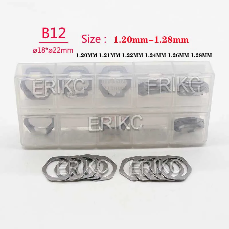 

ERIKC B12 1.20 MM 1.21MM 1.22MM 1.24MM 1.26MM SIZE 1.20MM-1.28MM Common Rail Diesel Injector Washer 30 PCS /Box For Injection