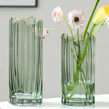 Irregular Gold Rim Transparent Glass Vase Decoration Living Room Flower Arrangement Home Decoration Hydroponic Flower Device
Irregular Gold Rim Transparent Glass Vase Decoration Living Room Flower Arrangement Home Decoration Hydroponic Flower Device