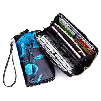Women RFID Leather Long Wallet Flower Embossed Card Holder Wristlet Purse Handbag Zipper Bag 517D 
Women RFID Leather Long Wallet Flower Embossed Card Holder Wristlet Purse Handbag Zipper Bag 517D