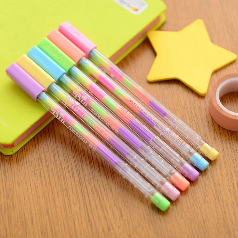 1pc Rainbow Pen Ballpoint 0.8mm Multi Color Ink Roller Pens Fluorescence Highlighter for Black Paper Drawing Paint School
1pc Rainbow Pen Ballpoint 0.8mm Multi Color Ink Roller Pens Fluorescence Highlighter for Black Paper Drawing Paint School