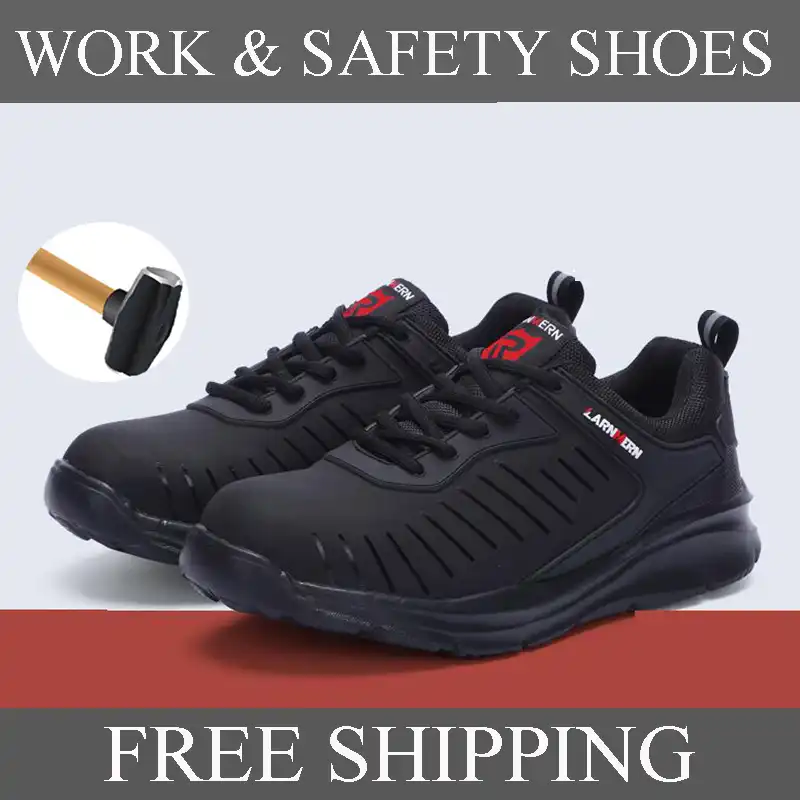 LARNMERN Safety Shoes For Men Steel Toe 
