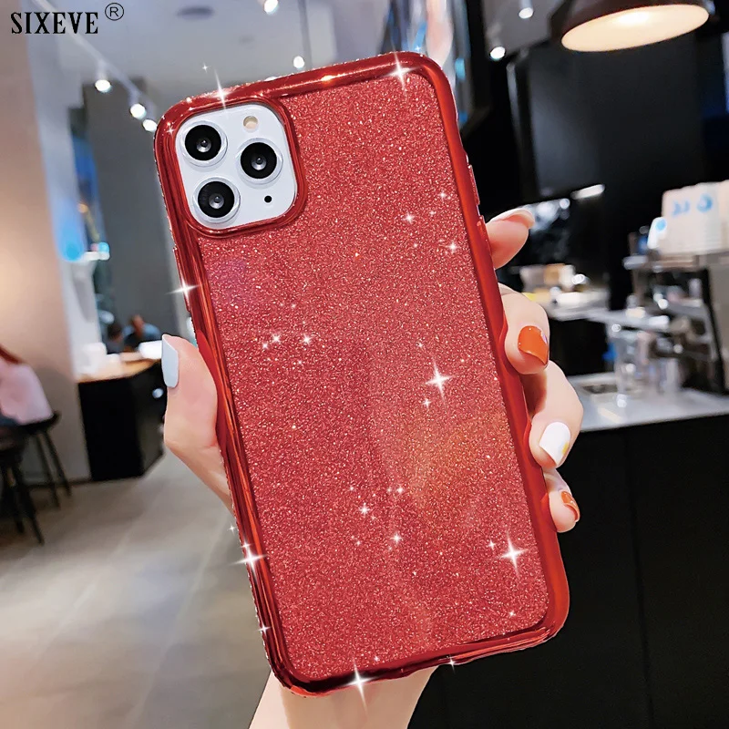 Роскошный блестящий чехол со стразами для iPhone 11 Pro X XR XS Max 6 S 7 8 Plus 7Plus мягкий