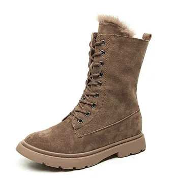 Leather Motorcycle Boots Plush Fur Warm Women's Snow Boots Medium and Calf Boots Women's Shoes
Leather Motorcycle Boots Plush Fur Warm Women's Snow Boots Medium and Calf Boots Women's Shoes