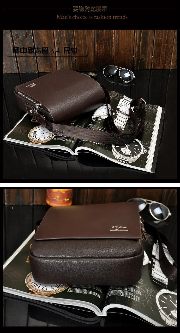 Men’s Shoulder Briefcase Pu Leather Bag