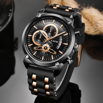 LIGE New Classic Black Mens Watches Top Brand Luxury Watch For Man Military Silicone Waterproof Quartz Clock Relogio Masculino
LIGE New Classic Black Mens Watches Top Brand Luxury Watch For Man Military Silicone Waterproof Quartz Clock Relogio Masculino