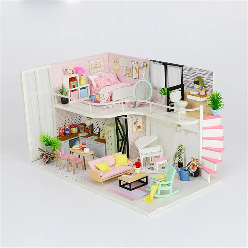 Doll House Miniatures Diy Doll House lovely Furniture with LED light 3D Wooden Toys Birthday Gift Toys for Children Dollhouse 
Doll House Miniatures Diy Doll House lovely Furniture with LED light 3D Wooden Toys Birthday Gift Toys for Children Dollhouse