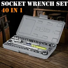 40pcs 1/4 3/8 Inch Drive Ratchet Wrench Set Automobile Motorcycle Repair Hand Tool Kit Extension Bar Hex Sockets Ratchet Handle
40pcs 1/4 3/8 Inch Drive Ratchet Wrench Set Automobile Motorcycle Repair Hand Tool Kit Extension Bar Hex Sockets Ratchet Handle