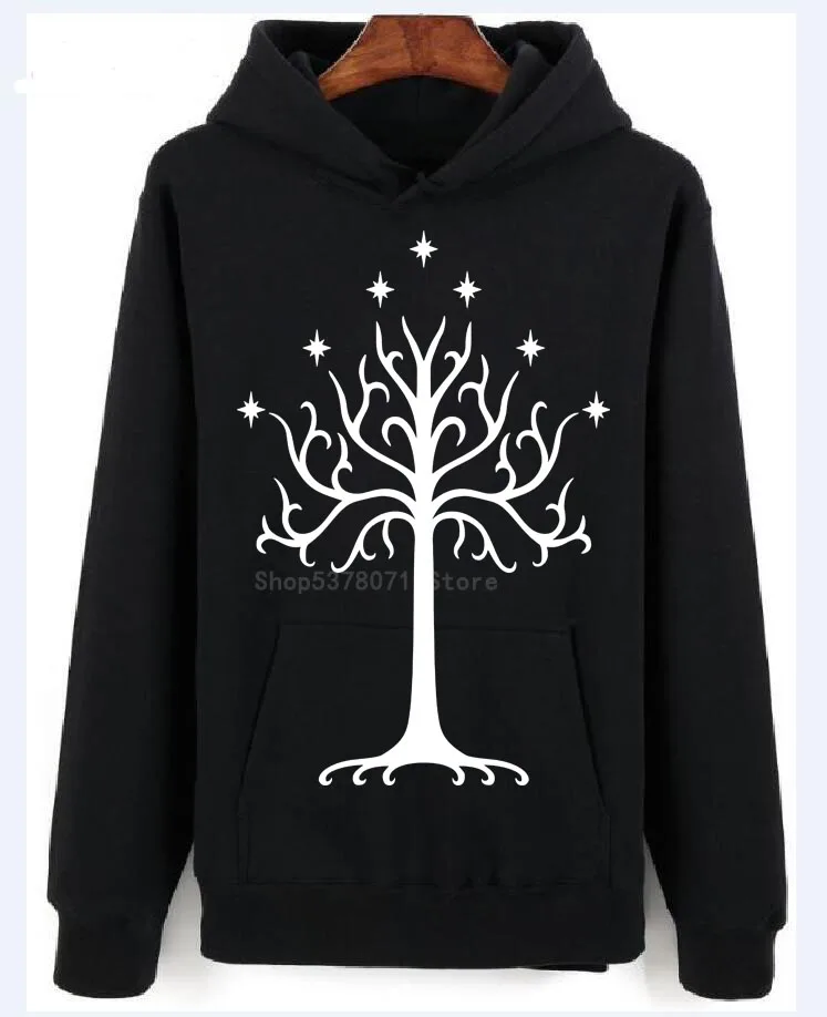 Tree of Gondor Sweater The Lord Rings Hobbit Saruman Gandalf Frodo LOTR White O Neck Cotton Hoodies Cartoon | Мужская одежда