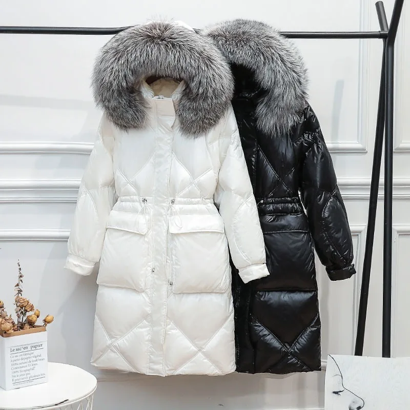 Winter new natural fur collar long down jacket winter hooded white duck down coat thick warm parker snow jacket 2020 women
Winter new natural fur collar long down jacket winter hooded white duck down coat thick warm parker snow jacket 2020 women
