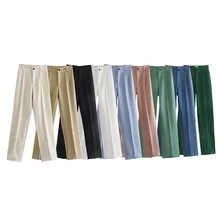 2022NEW Women Chic Fashion Office Wear Straight Pants Vintage High Waist Zipper Fly Female Trousers Mujer 
2022NEW Women Chic Fashion Office Wear Straight Pants Vintage High Waist Zipper Fly Female Trousers Mujer