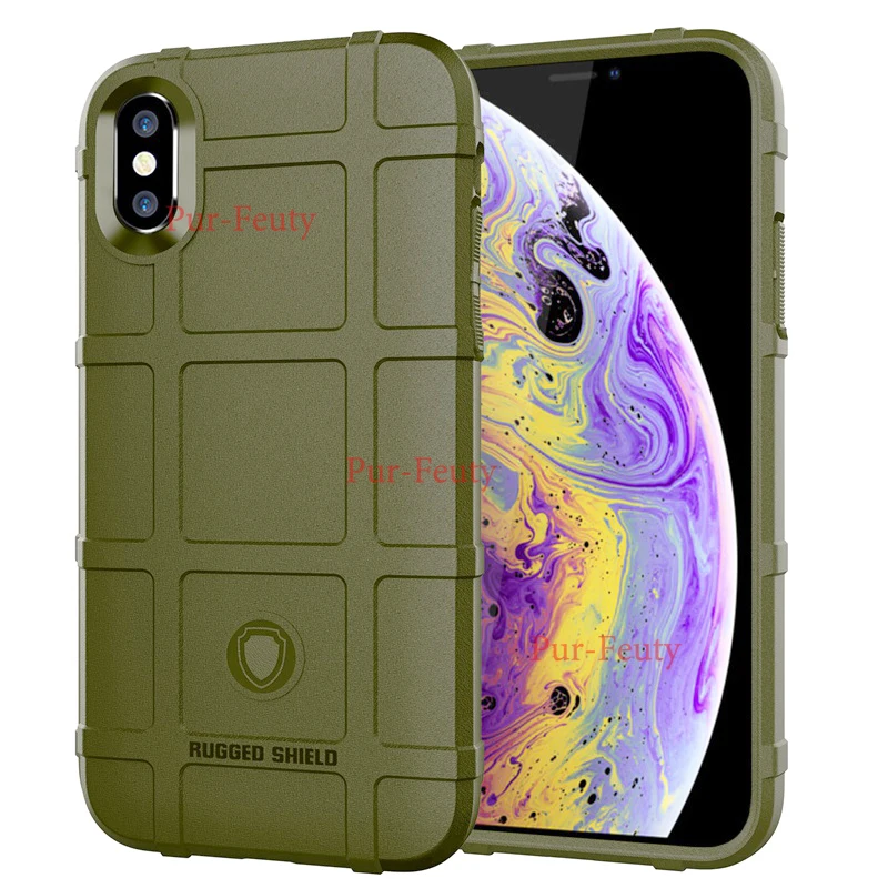 Резиновый чехол для iPhone 11 11Pro Max 6 6S 7 8 Plus армейский зеленый XR X XS противоударный