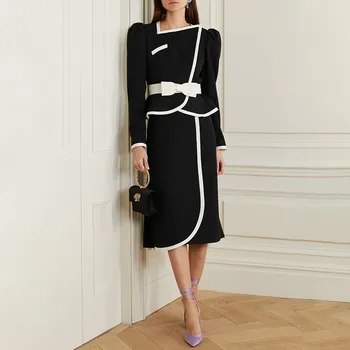 Patchwork Bowknot Hit Color Two Piece Set For Women Long Sleeve Short Tops High Waist Bodycon Skirts Casual Sets Female 2020
Patchwork Bowknot Hit Color Two Piece Set For Women Long Sleeve Short Tops High Waist Bodycon Skirts Casual Sets Female 2020