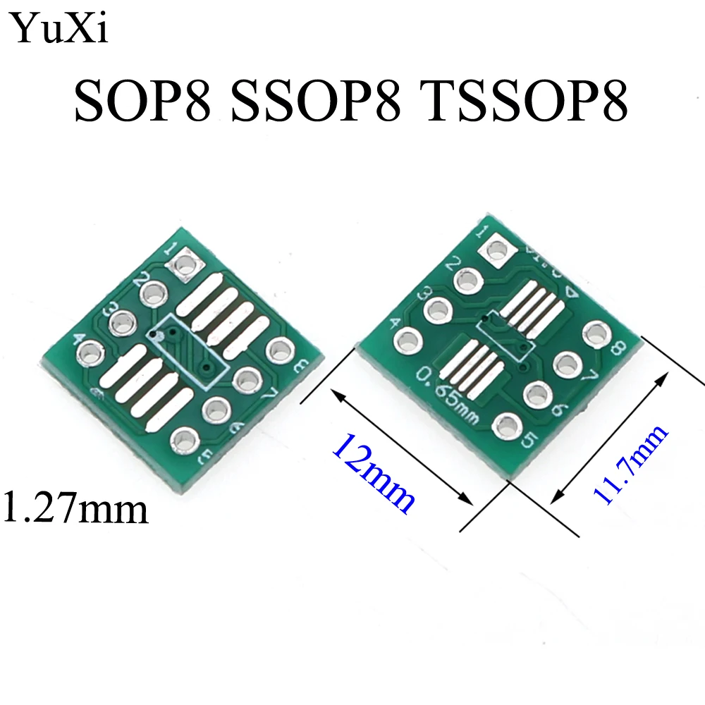 YuXi 10pcs SMD to DIP Adapter Converter SOP8 SSOP8 TSSOP8 Adapter Board Module Adapters Plate 0.65mm 1.27mm
YuXi 10pcs SMD to DIP Adapter Converter SOP8 SSOP8 TSSOP8 Adapter Board Module Adapters Plate 0.65mm 1.27mm