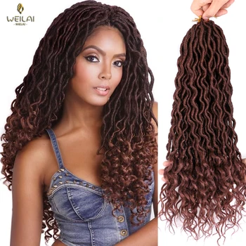 WEILAI Crochet Goddess Locs Hair Extension Artificial Locs Curl Crochet Ombre Synthetic Braided Hair Bohemian Lock 18 inches
WEILAI Crochet Goddess Locs Hair Extension Artificial Locs Curl Crochet Ombre Synthetic Braided Hair Bohemian Lock 18 inches