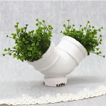 Interesting Ceramic Small Vase Creative Water Pipe Shape Design Succulents Plant Small Vase Simple Flower Pot for Home Office
Interesting Ceramic Small Vase Creative Water Pipe Shape Design Succulents Plant Small Vase Simple Flower Pot for Home Office