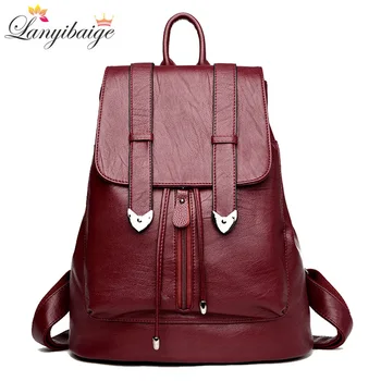 2018 Brand Women Leather Backpacks Vintage Female Shoulder Bag Sac a Dos Ladies Travel Bagpack Mochilas School Bags For Girls 
2018 Brand Women Leather Backpacks Vintage Female Shoulder Bag Sac a Dos Ladies Travel Bagpack Mochilas School Bags For Girls