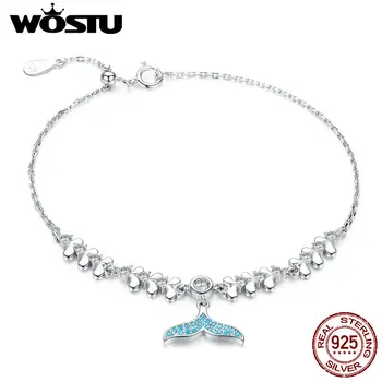 WOSTU 2019 New 100% Real 925 Sterling Silver Blue Fishtail Bracelet Hot Sale Adjustable CZ Bracelet Fahshion Jewelry CQB154 
WOSTU 2019 New 100% Real 925 Sterling Silver Blue Fishtail Bracelet Hot Sale Adjustable CZ Bracelet Fahshion Jewelry CQB154