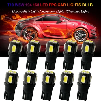 

10Pcs FPC LED T10 W5W 194 168 Car Light Bulb Luces Para Auto Lights For Voiture Interior Carro Coche Luz Accessories Automotivo