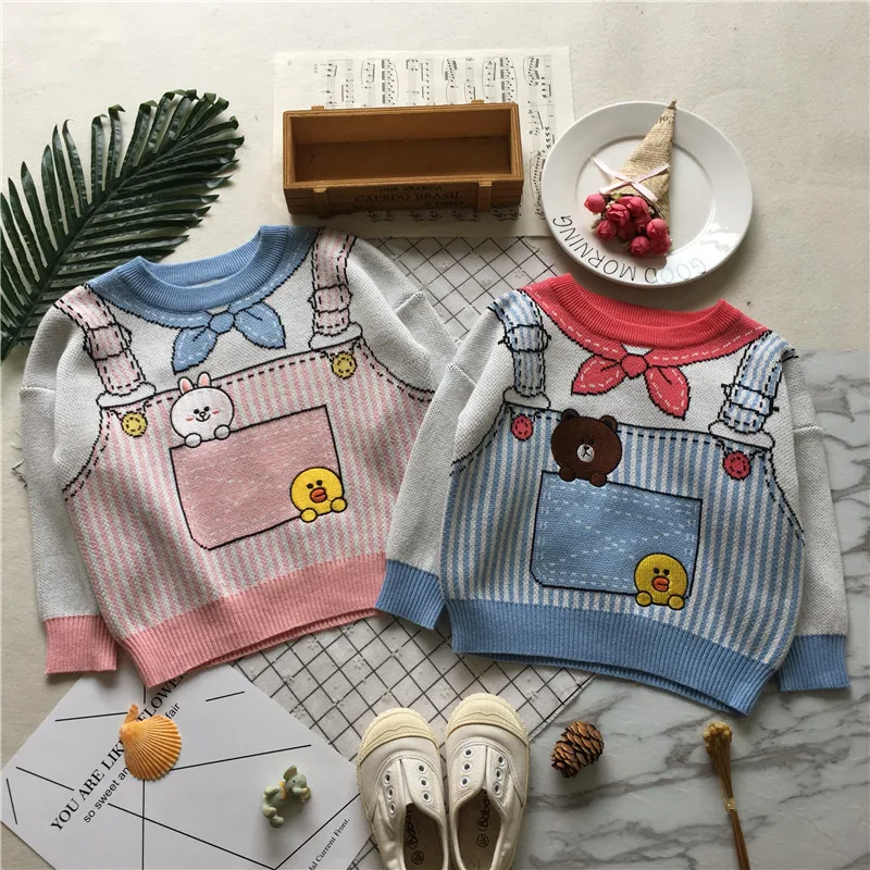 

Tonytaobaby Fall and Winter Clothes New Style Baby Red Scarf Sweater Plus Velvet Girls Sweaters