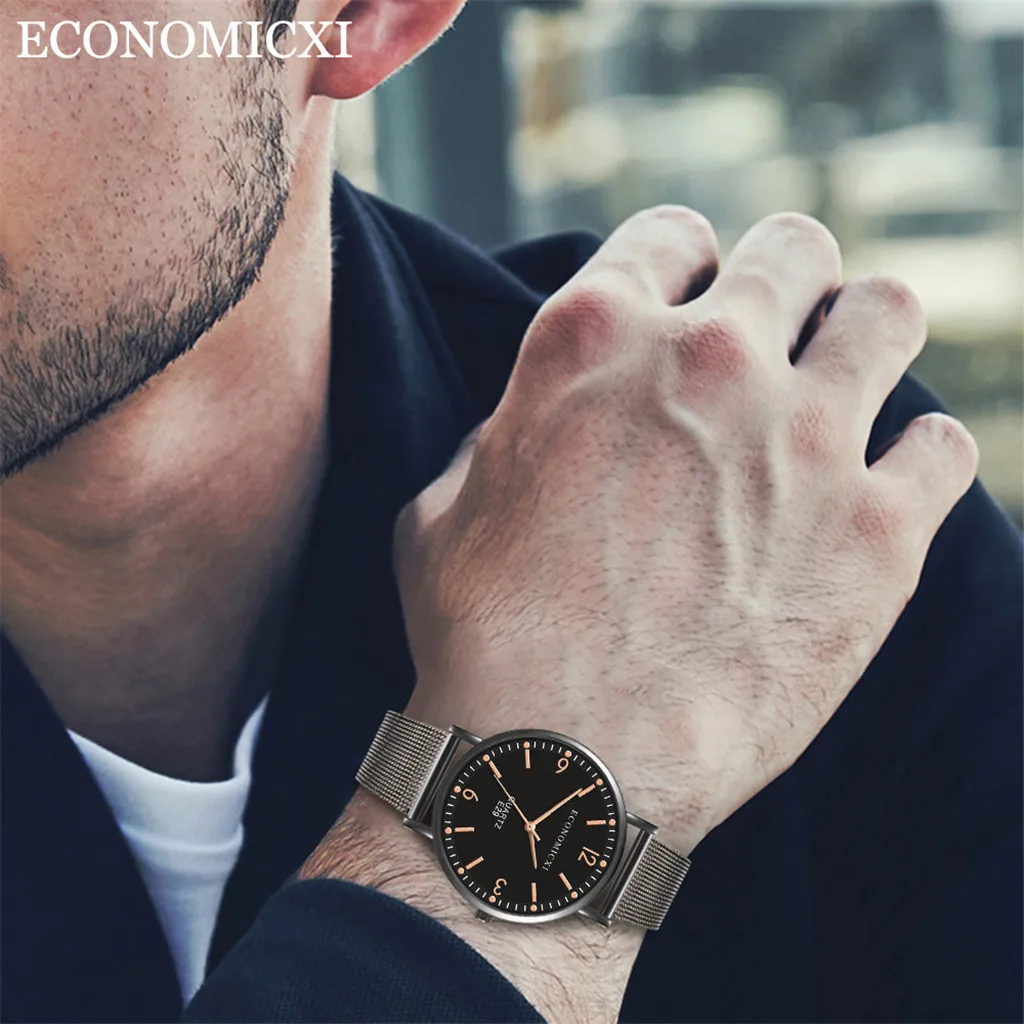 Men's Quartz Watch Simple Casual and Business Series Solid Color Mesh Belt Quartz Watch Gift мђжские ас erkek kol saati 50*
Men's Quartz Watch Simple Casual and Business Series Solid Color Mesh Belt Quartz Watch Gift мђжские ас erkek kol saati 50*