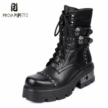 Prova Perfetto Punk High Heel Platform Boots Spring And Autumn Metal Decoration Sewing Boots Women Genuine Leather Women Shoes
Prova Perfetto Punk High Heel Platform Boots Spring And Autumn Metal Decoration Sewing Boots Women Genuine Leather Women Shoes