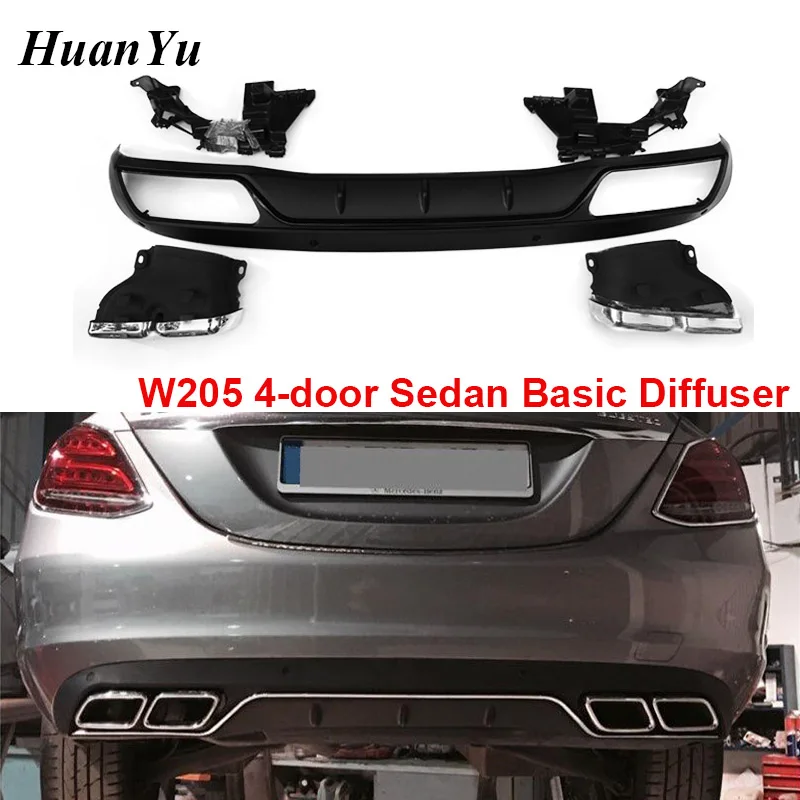 W205 Sedan C63 Style Rear Bumper Diffuser with Tips for Mercedes-benz C Class 4-Door Basic Trim Exhaust Tips Back Lips 2015-2018
W205 Sedan C63 Style Rear Bumper Diffuser with Tips for Mercedes-benz C Class 4-Door Basic Trim Exhaust Tips Back Lips 2015-2018