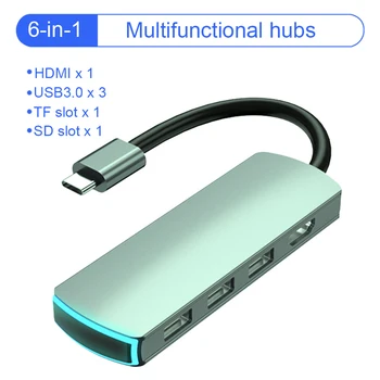 6 in 1 USB Hub 3.0 Type C to HDMI Hub Adapter Splitter Port TF SD Card Reader Charger for Macbook iPad Pro &Most Laptops
6 in 1 USB Hub 3.0 Type C to HDMI Hub Adapter Splitter Port TF SD Card Reader Charger for Macbook iPad Pro &Most Laptops