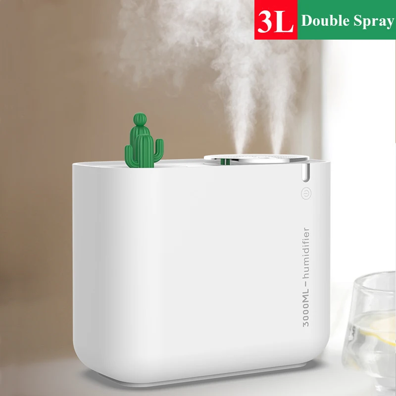 3000ml USB Air Humidifier Large Capacity Double Nozzle Ultrasonic Cool Humidificador Aroma Diffuser for Home Mist Maker Fogger
3000ml USB Air Humidifier Large Capacity Double Nozzle Ultrasonic Cool Humidificador Aroma Diffuser for Home Mist Maker Fogger
