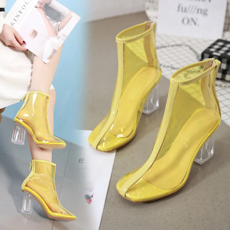 yellow shoes for women PVC Thick Block Heels Thick Heel Sandals Transparent Plastic High Heel for Women Ankle Zipper Shoes Pumps
yellow shoes for women PVC Thick Block Heels Thick Heel Sandals Transparent Plastic High Heel for Women Ankle Zipper Shoes Pumps