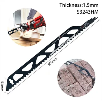 Reciprocating Saw Blades For Cutting Porous Concrete Red Brick Stone Masonry Saber Saw Blade Carbide Cutting Tool S3243HM
Reciprocating Saw Blades For Cutting Porous Concrete Red Brick Stone Masonry Saber Saw Blade Carbide Cutting Tool S3243HM