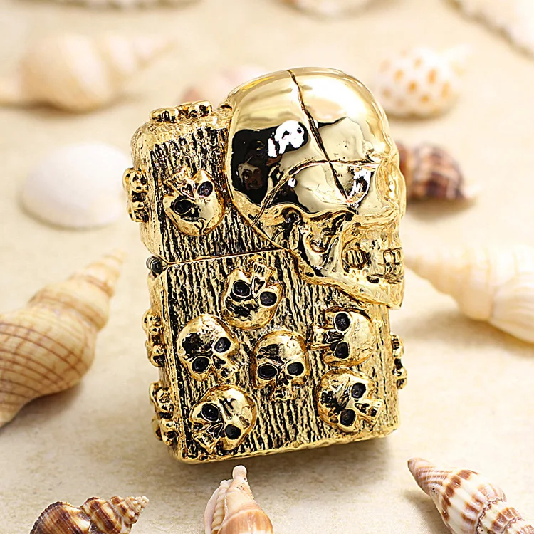 Genuine Zippo oil lighter copper windproof Gold 3D skull armor cigarette Kerosene lighters Gift With anti-counterfeiting code
Genuine Zippo oil lighter copper windproof Gold 3D skull armor cigarette Kerosene lighters Gift With anti-counterfeiting code