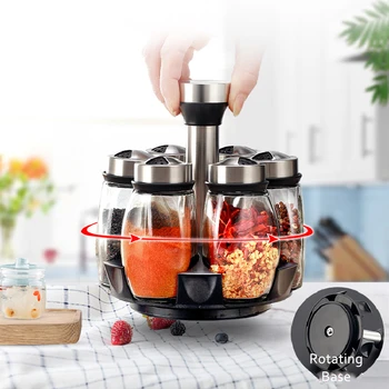 Rotating Cruet Condiment Seasoning Jars Set for Spices Pepper Sprays Bottles Salt Shakers Holder Kitchen Storage Rack Organizer
Rotating Cruet Condiment Seasoning Jars Set for Spices Pepper Sprays Bottles Salt Shakers Holder Kitchen Storage Rack Organizer
